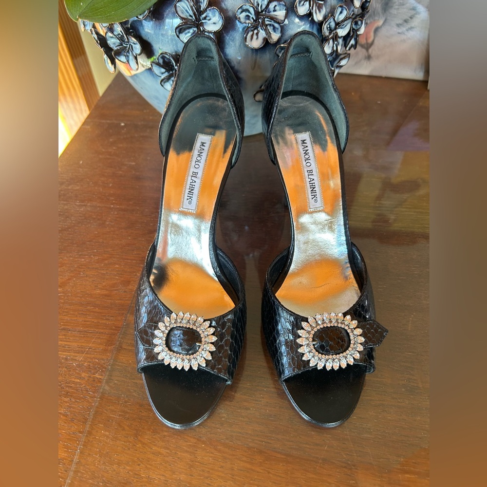 Manolo Blahnik Crystal Heels EU 40 Never Worn
